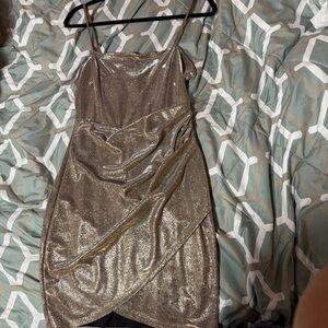 Windsor Metallic Gold Mini Dress